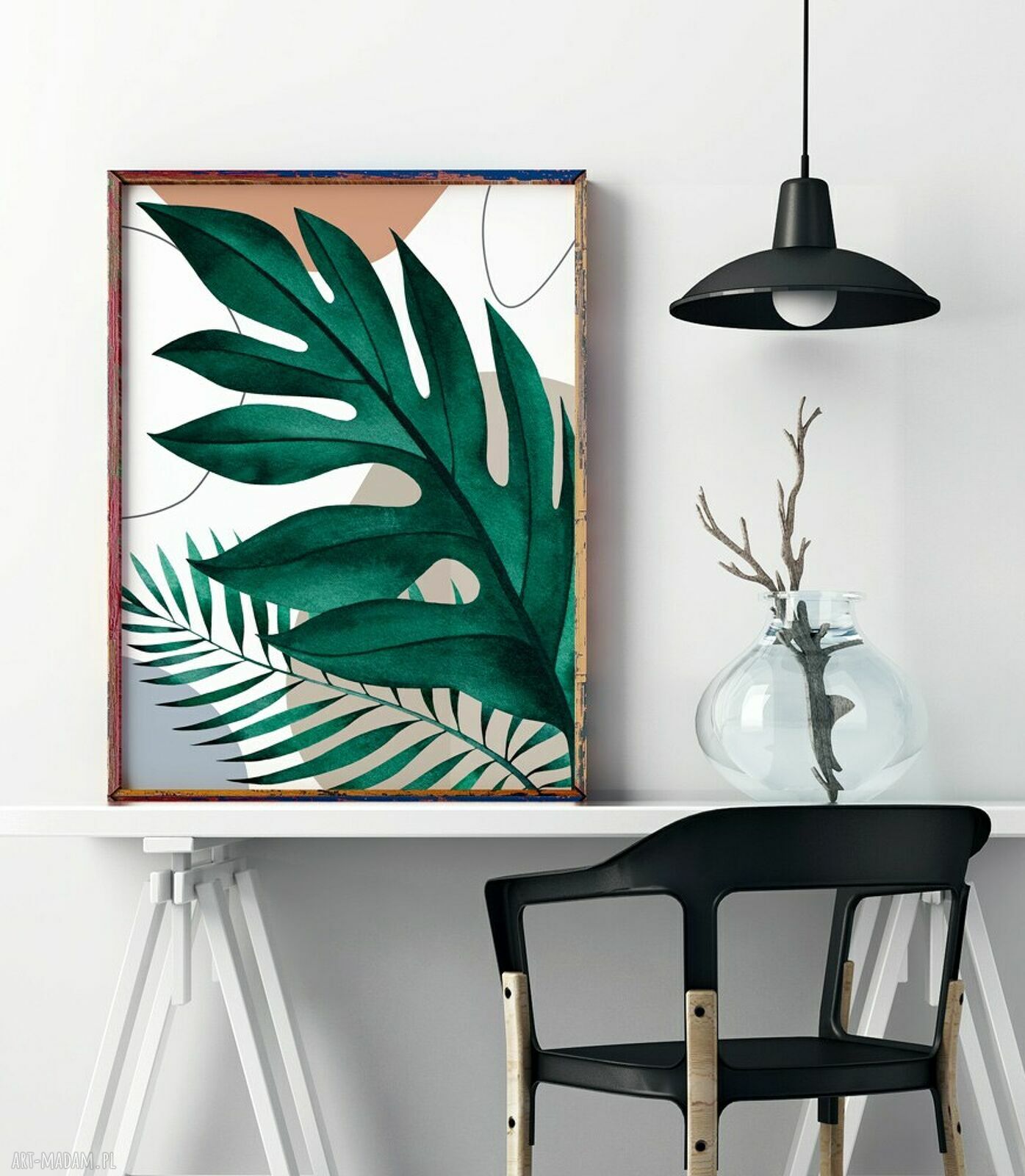 Plakat Boho liście 70x100 cm - botaniczny wystrój dla Twojego wnętrza