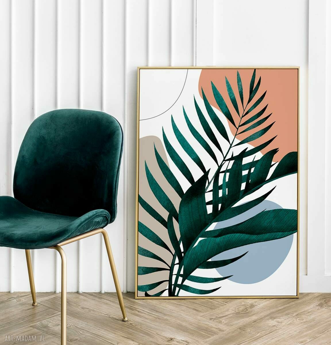 Boho plakat z liśćmi v3 w formacie A4 (21x29,7 cm)