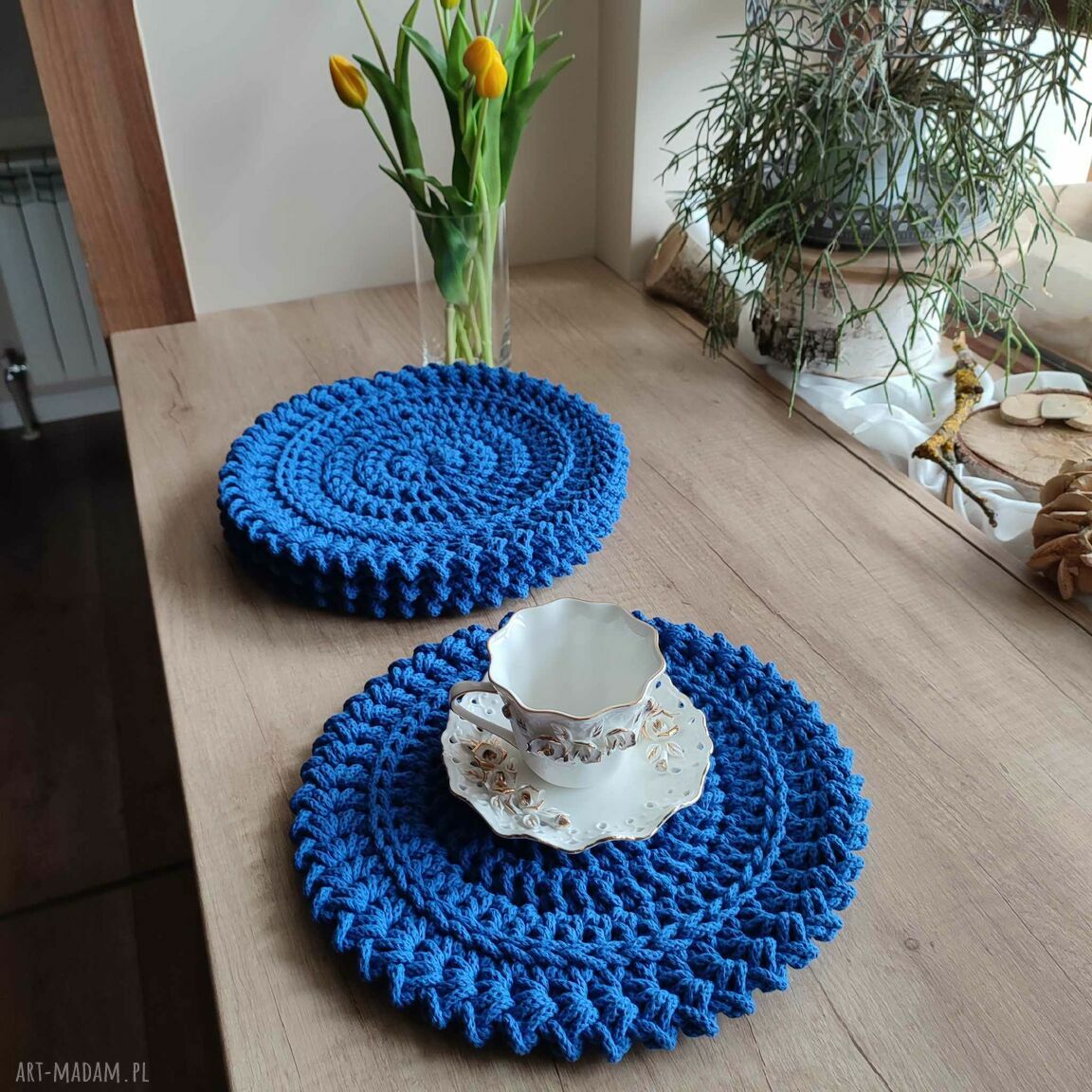 Podkładka boho ze sznurka bawełnianego 32 cm