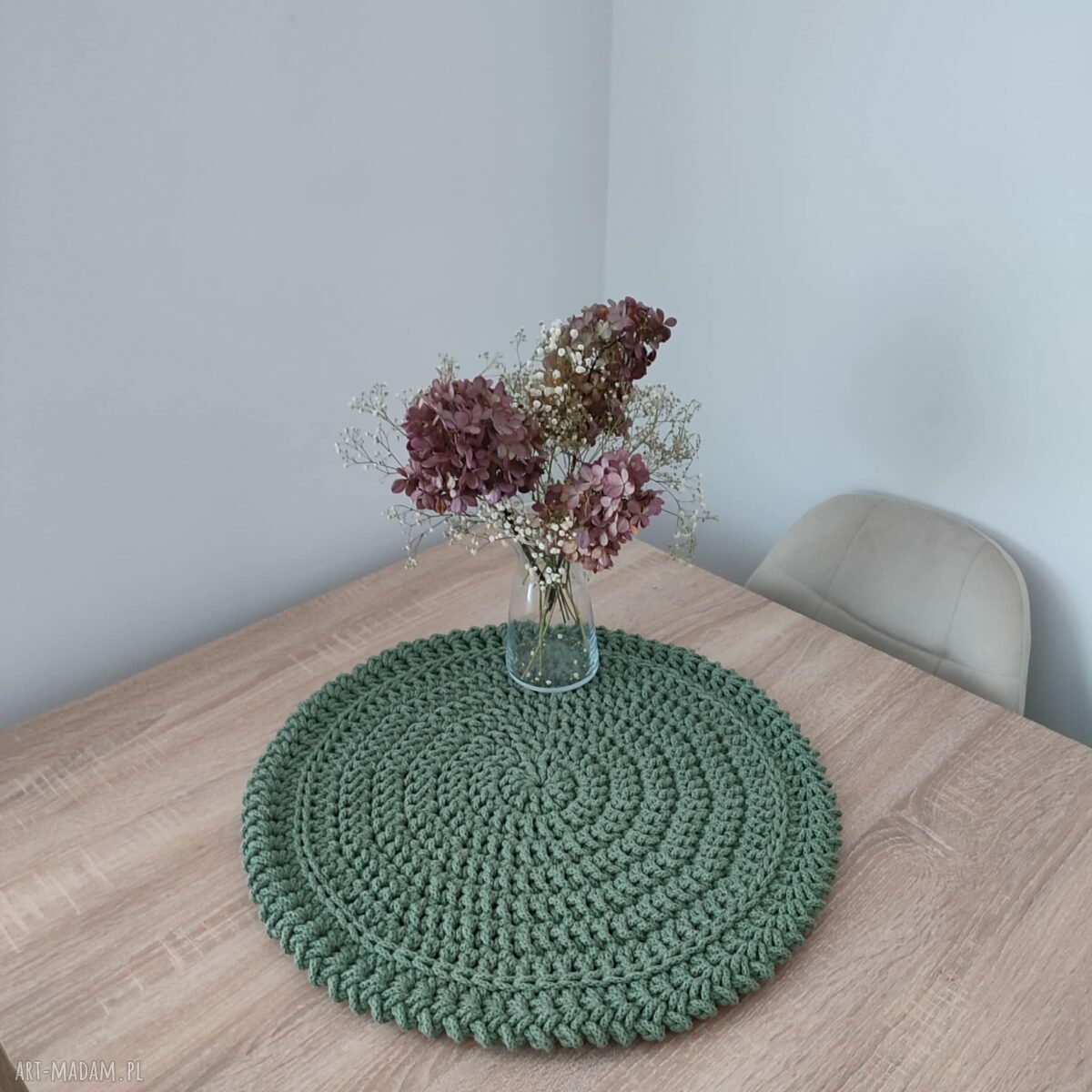 Boho podkładka szydełkowa ze sznurka 50 cm