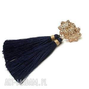 boho rosette navy 04 04 2028 - kolczyki