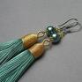 srebro kolczyki boho /sea green/ -