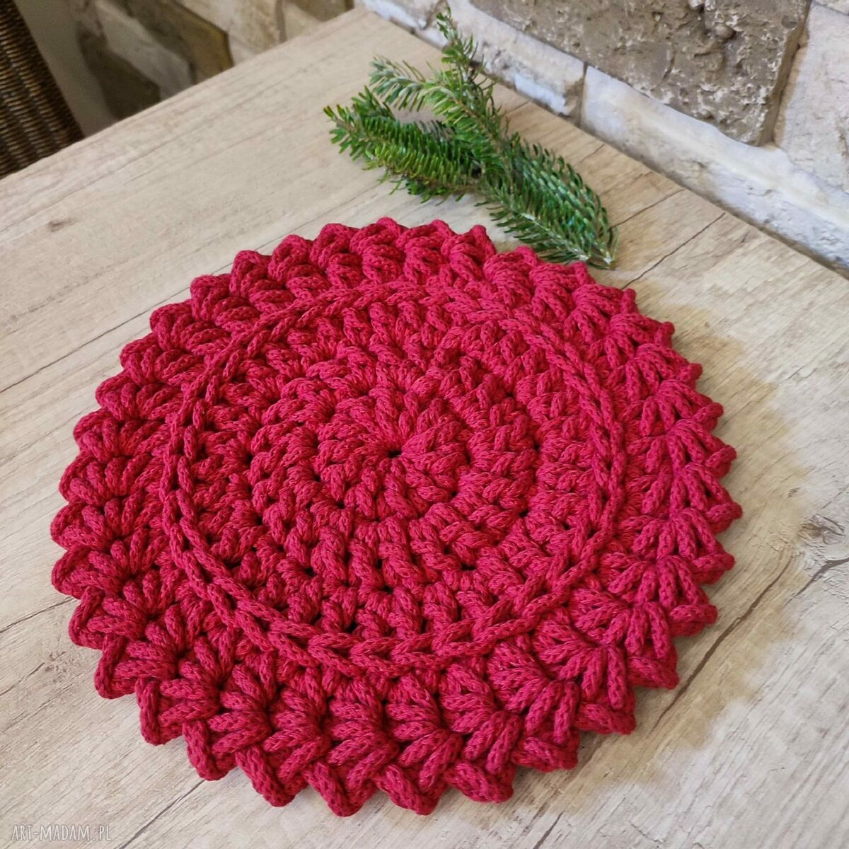 Podkładka boho ze sznurka bawełnianego 26 cm