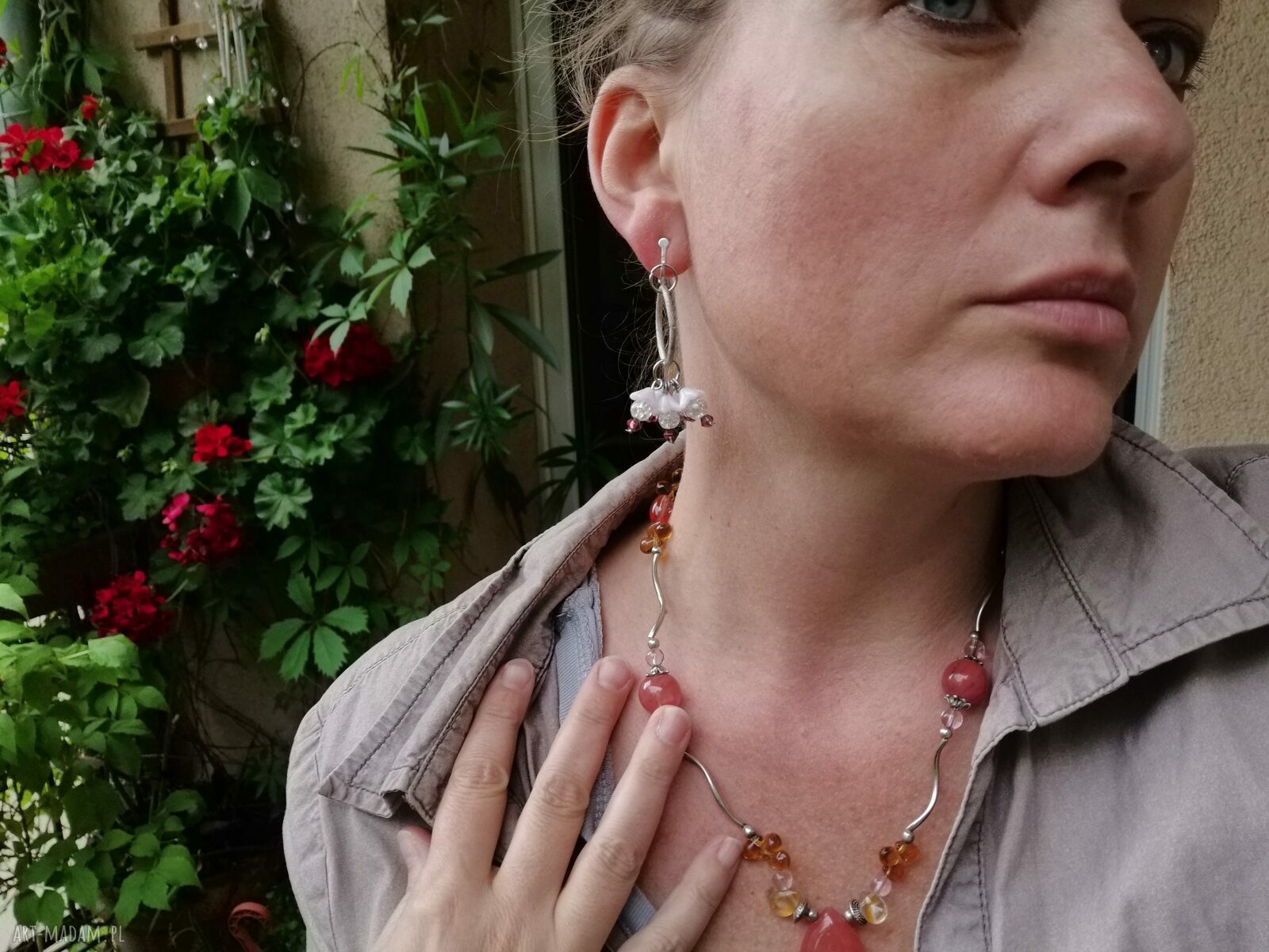 Klipsy boho Frida - folkowe pióra i chwosty na klipsach