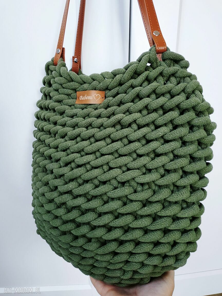 Torba Boho Wave Bag na ramię (zielona) - ręcznie szydełkowana