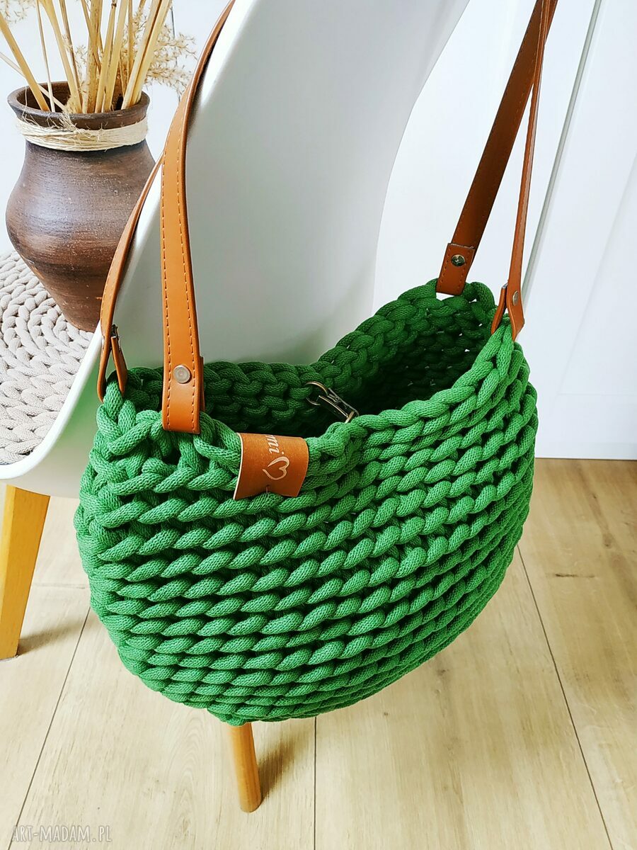 Ręcznie robiona torba boho Wave Bag na ramię - Avocado