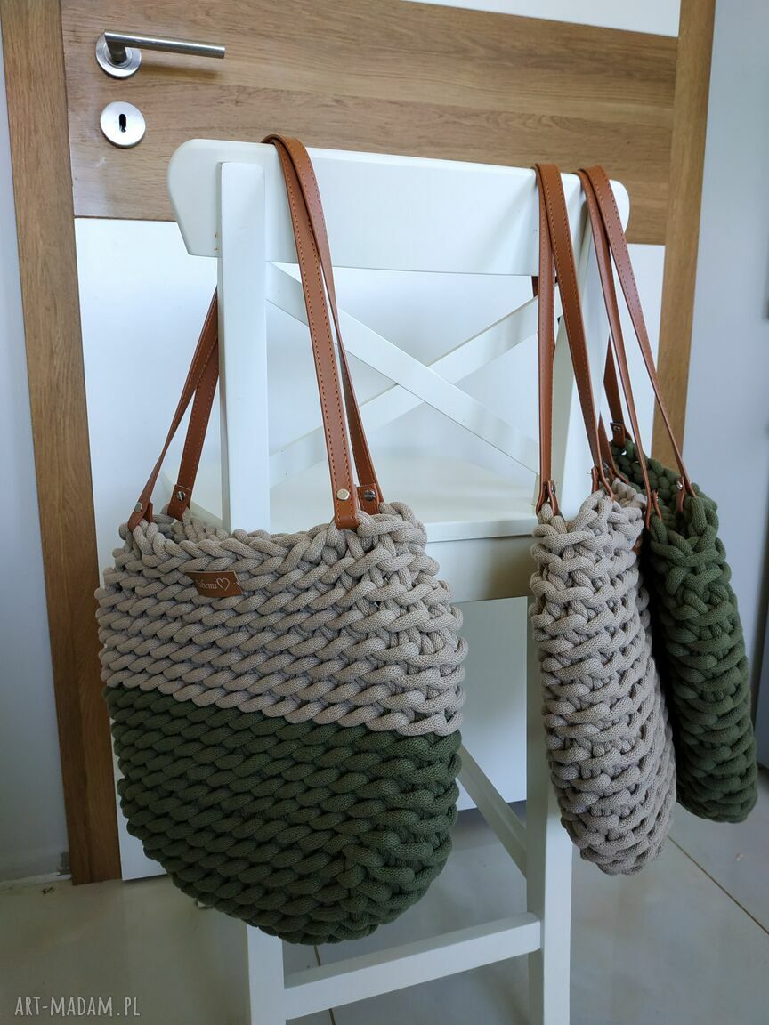 Torba Boho Wave Bag na ramię (zielona) - ręcznie szydełkowana