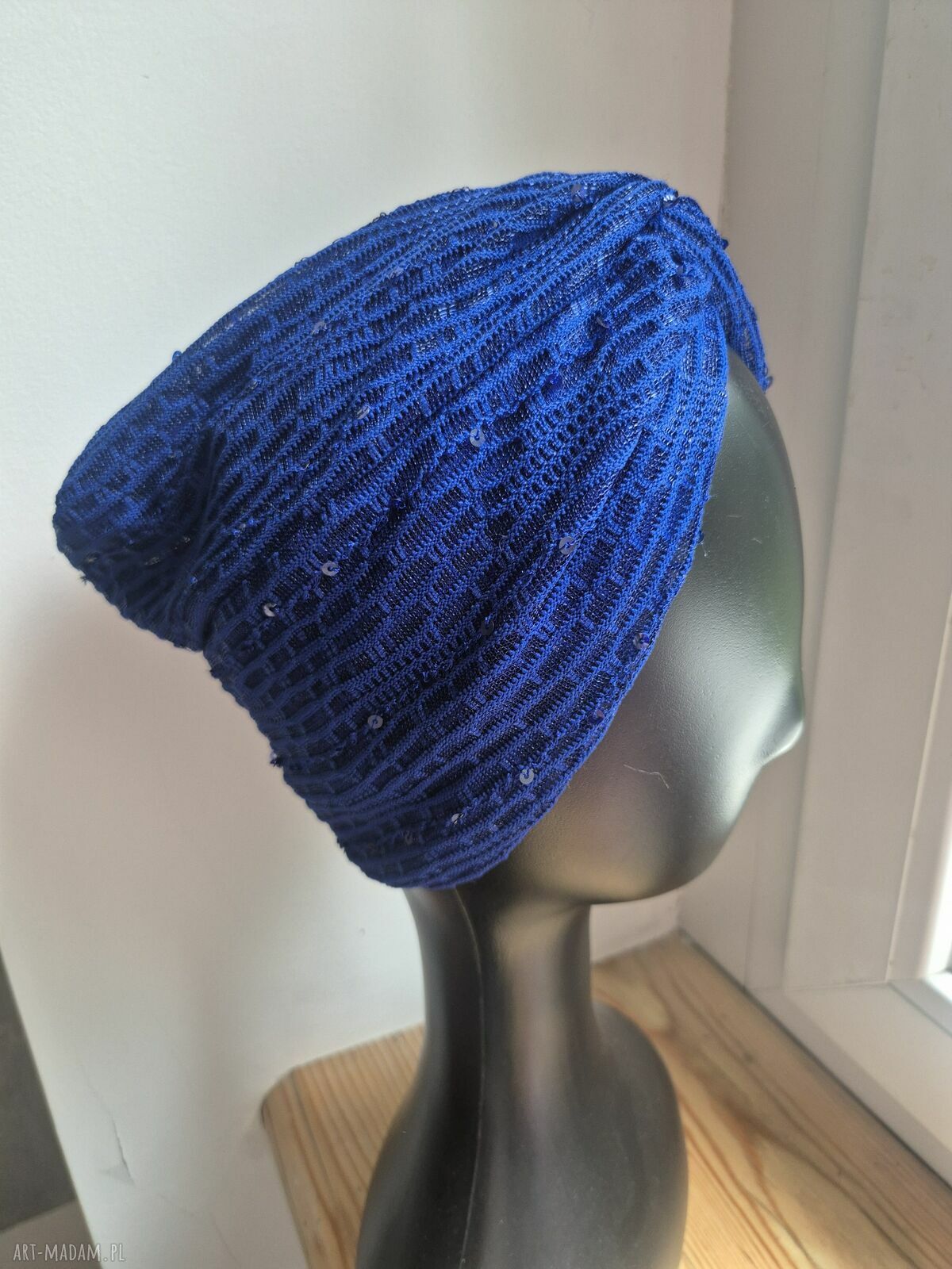 Turban boho folk - miękki, elastyczny i uniwersalny, handmade