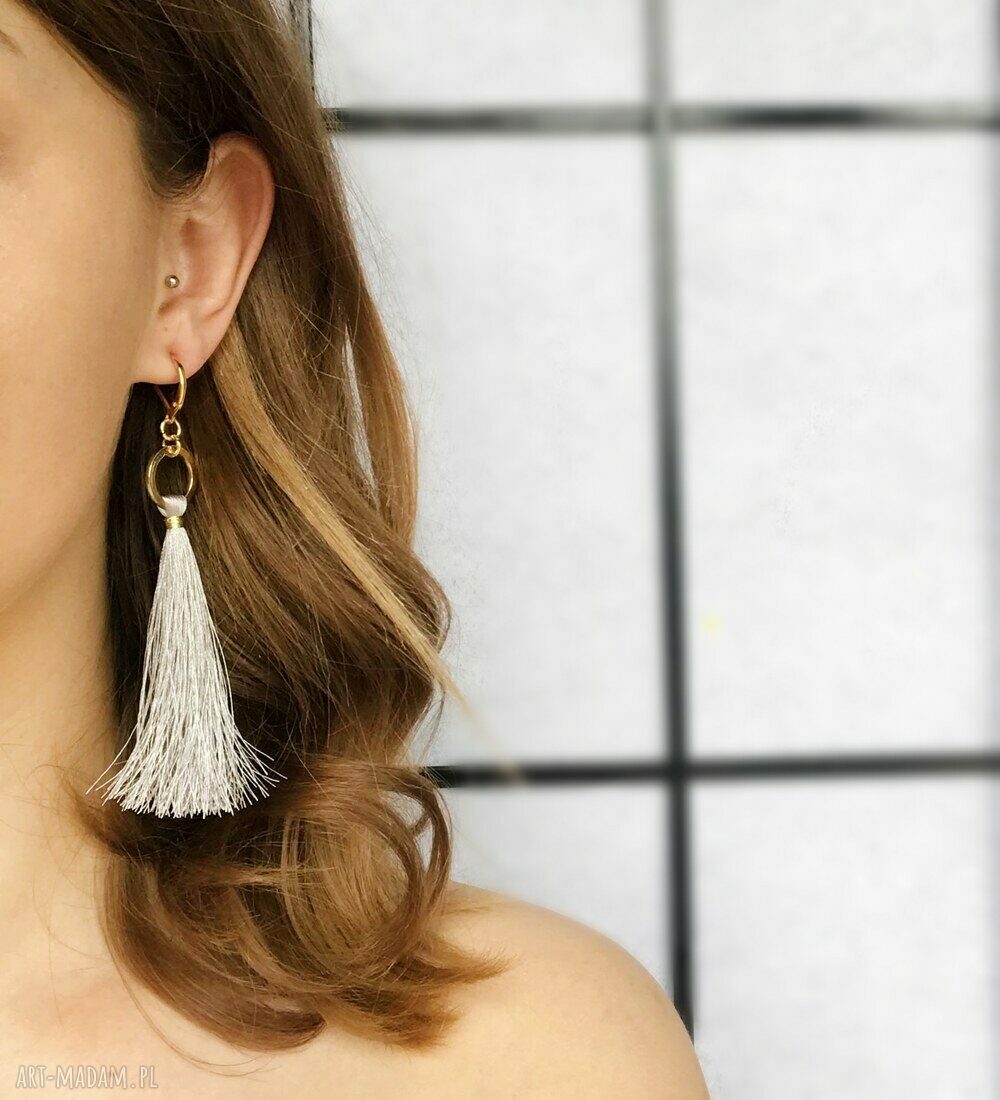 Kolczyki Boho Gray z chwostami