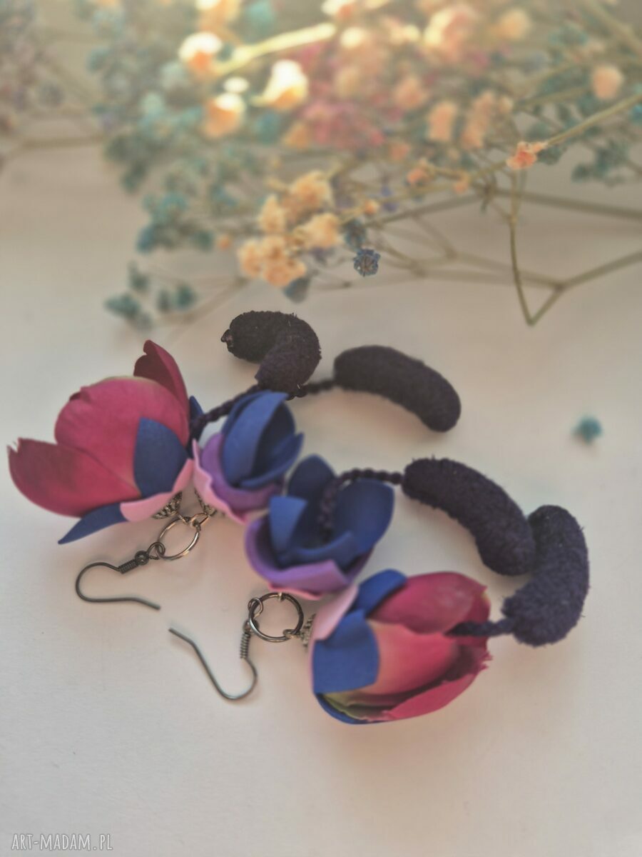 Klipsy boho kwiaty etno Boho Box X1