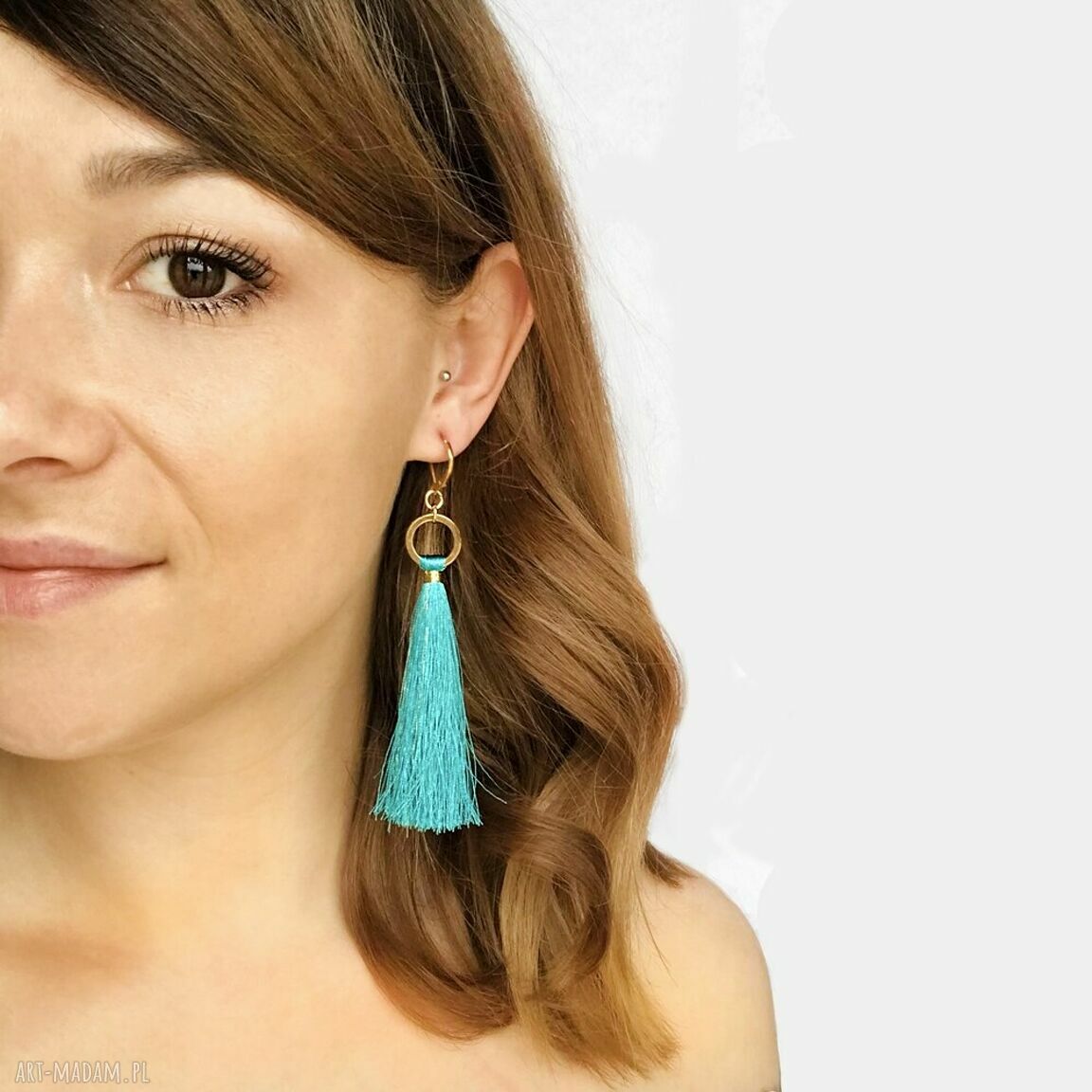 Kolczyki Boho - Turquoise (turkusowe z chwostami) Ilovehandmade