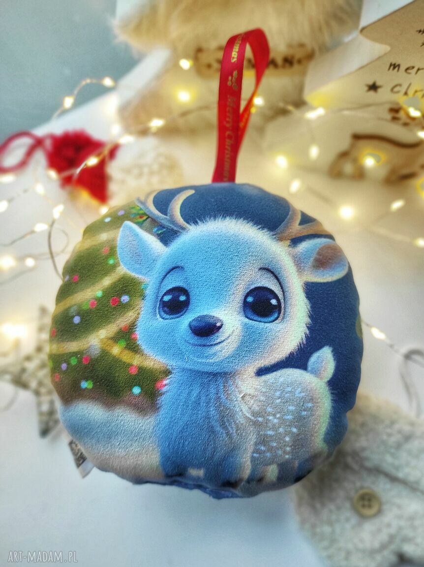 święta prezent! Bombka jelonek jan 12x12cm bombki ozdoby