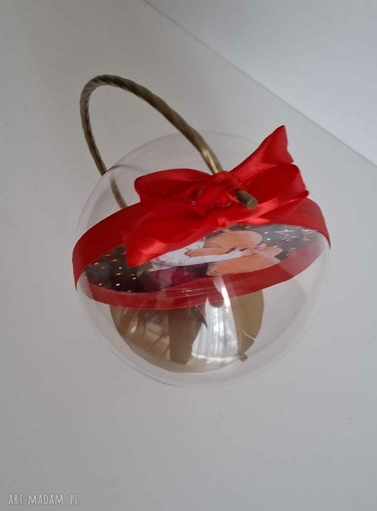 Bombka ze zdjęciem i życzeniami 10 cm na stojaku