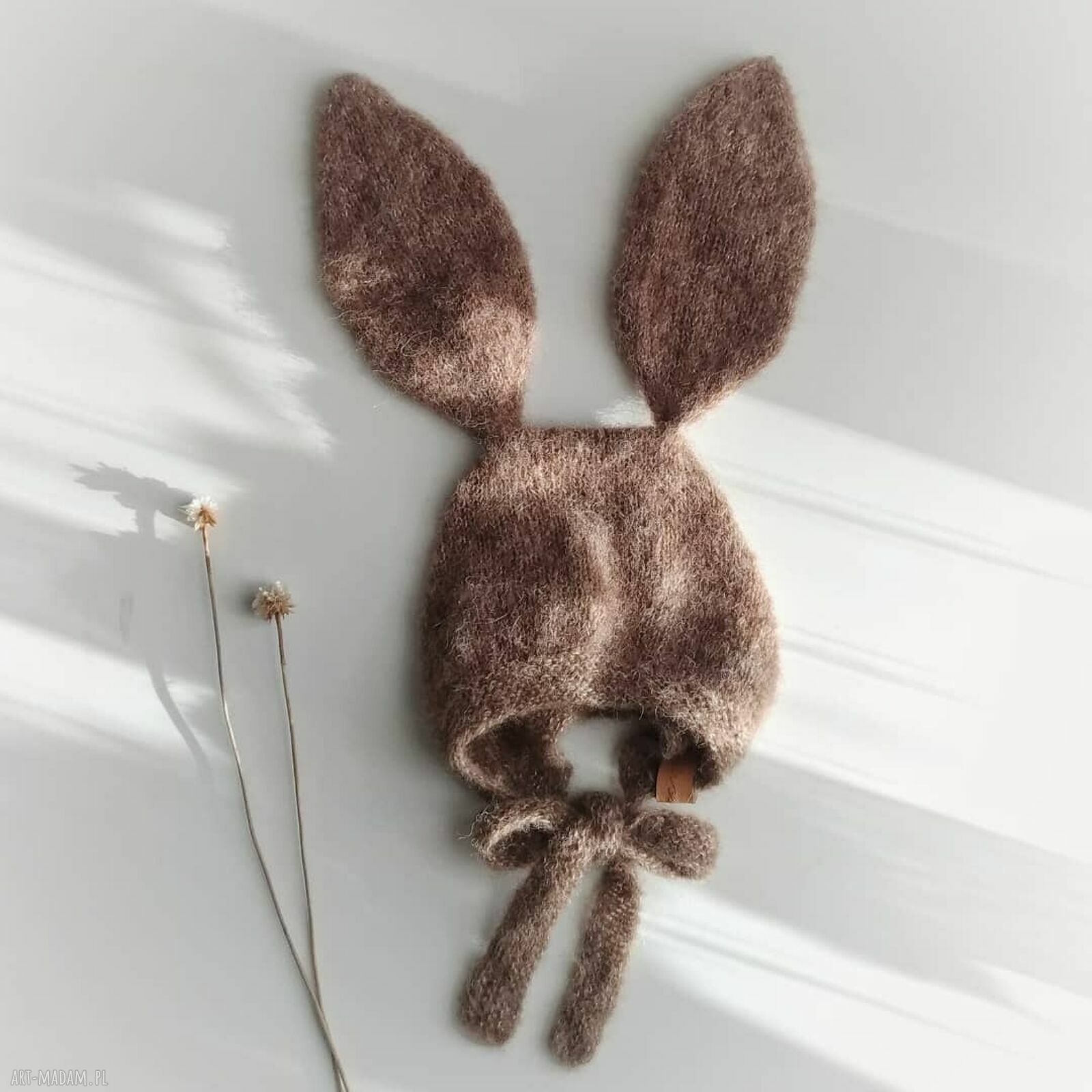 Bonetka niemowlęca i dziecięca Little Bunny z alpaki i jedwabiu