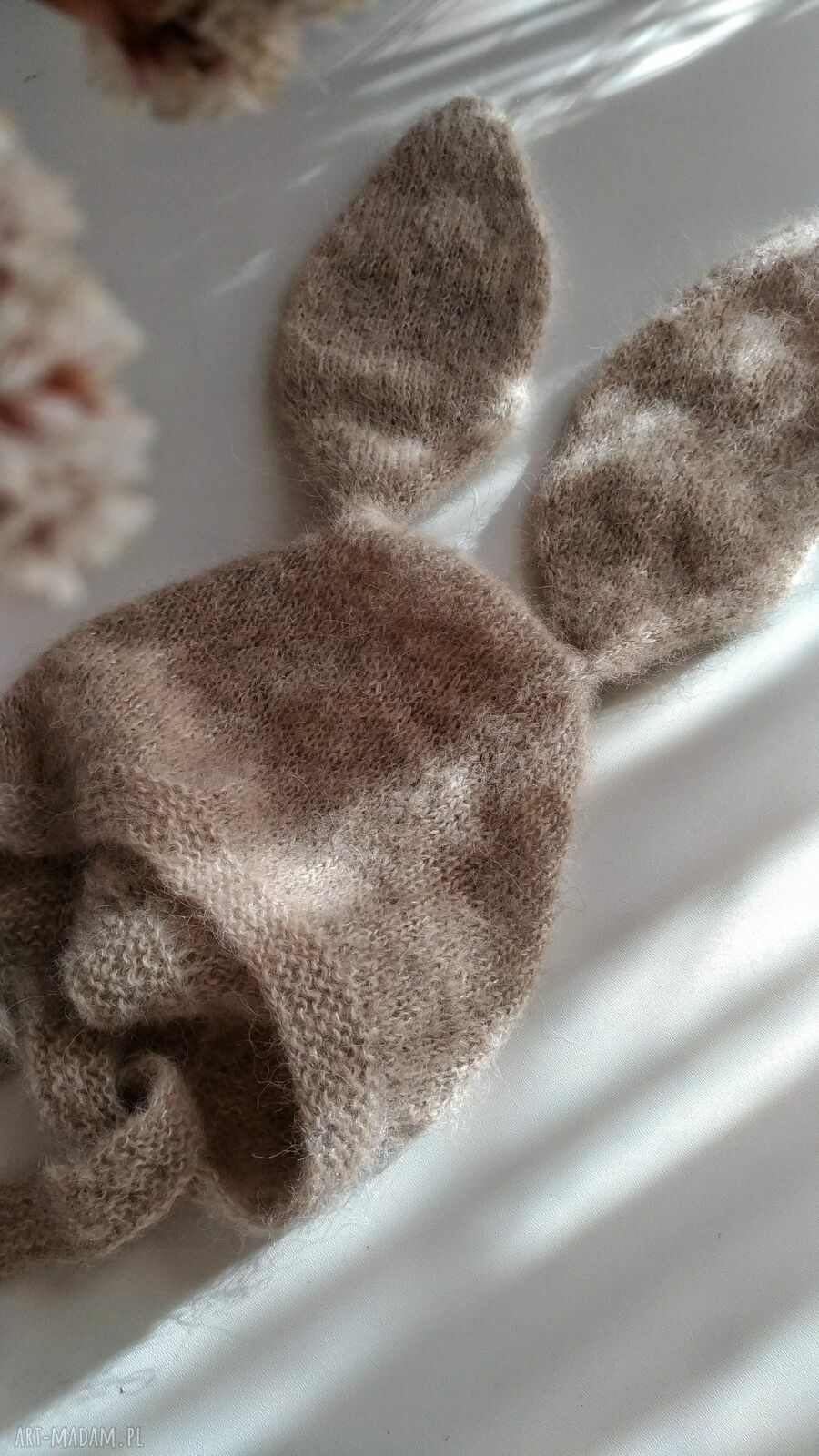 Bonetka niemowlęca i dziecięca Little Bunny z alpaki i jedwabiu