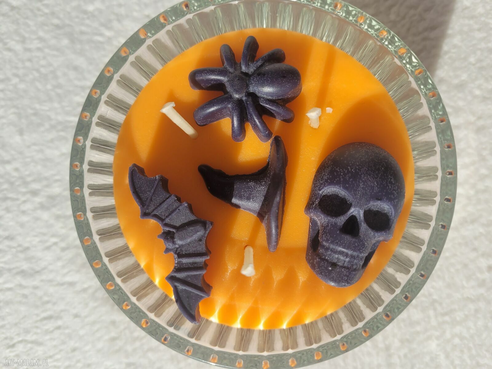 Boo! Pomarańczowa świeca sojowa na Halloween