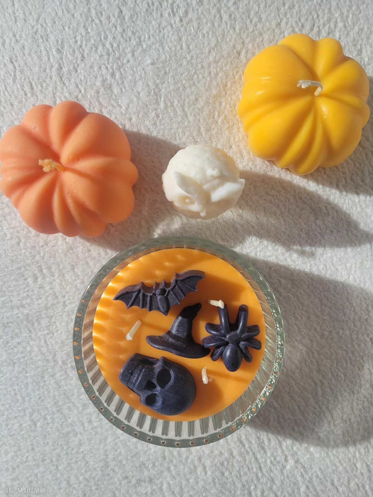 Boo! Pomarańczowa świeca sojowa na Halloween