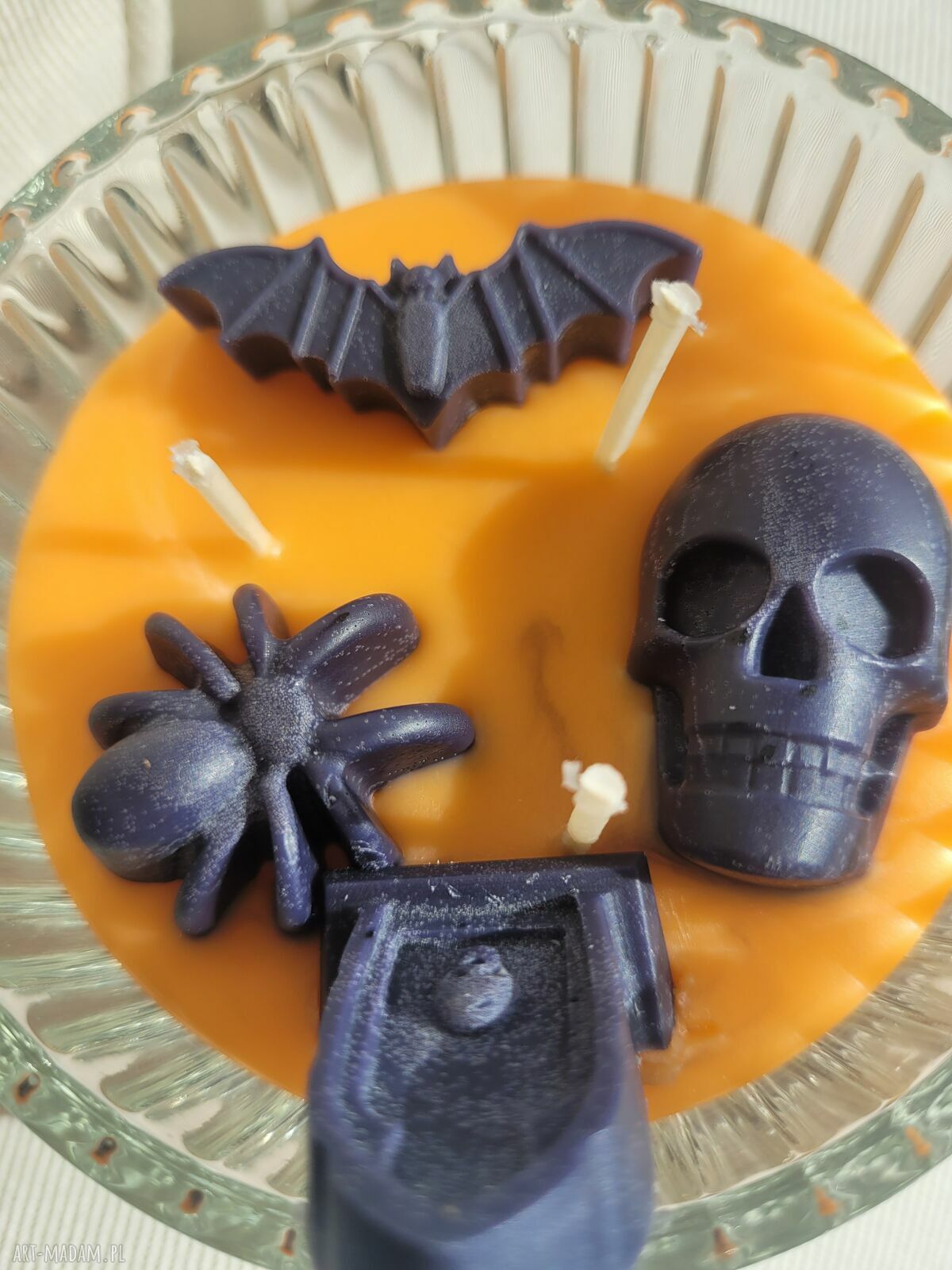 Boo! Dwuwarstwowa świeca sojowa handmade na Halloween