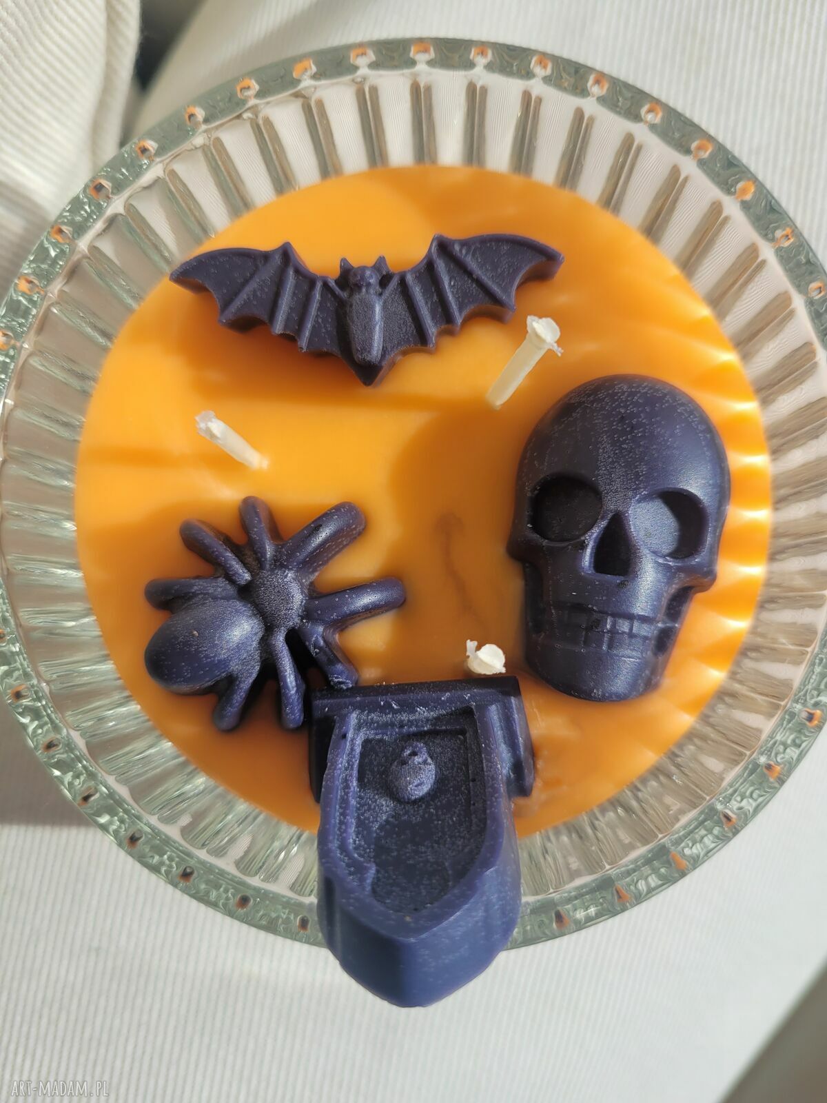 Boo! Dwuwarstwowa świeca sojowa handmade na Halloween