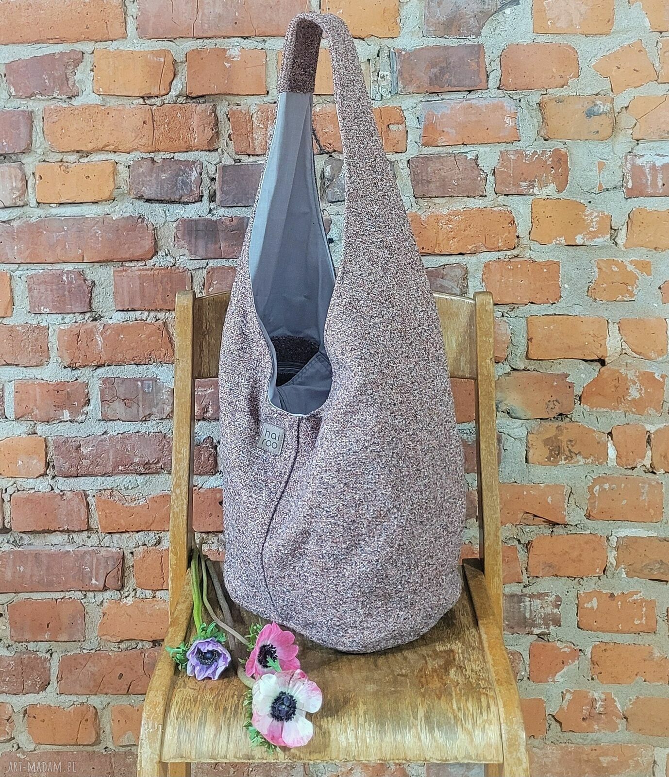 Boogi Bag - różowa torba hobo w stylu boho na ramię