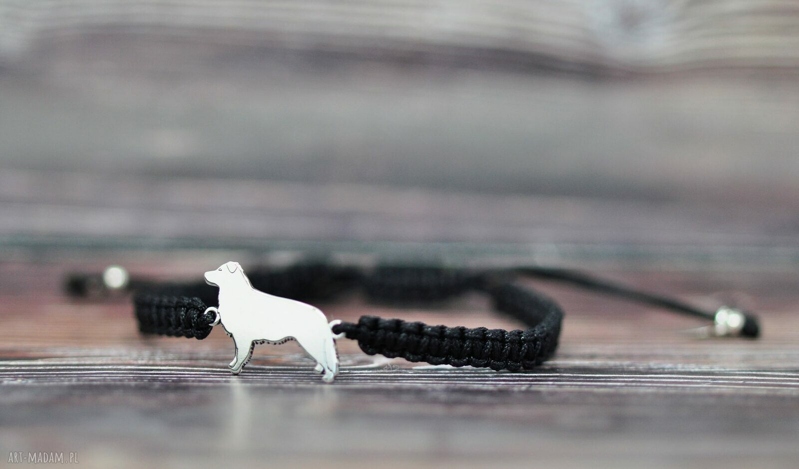 Border collie - bransoletka z psem, srebro 925