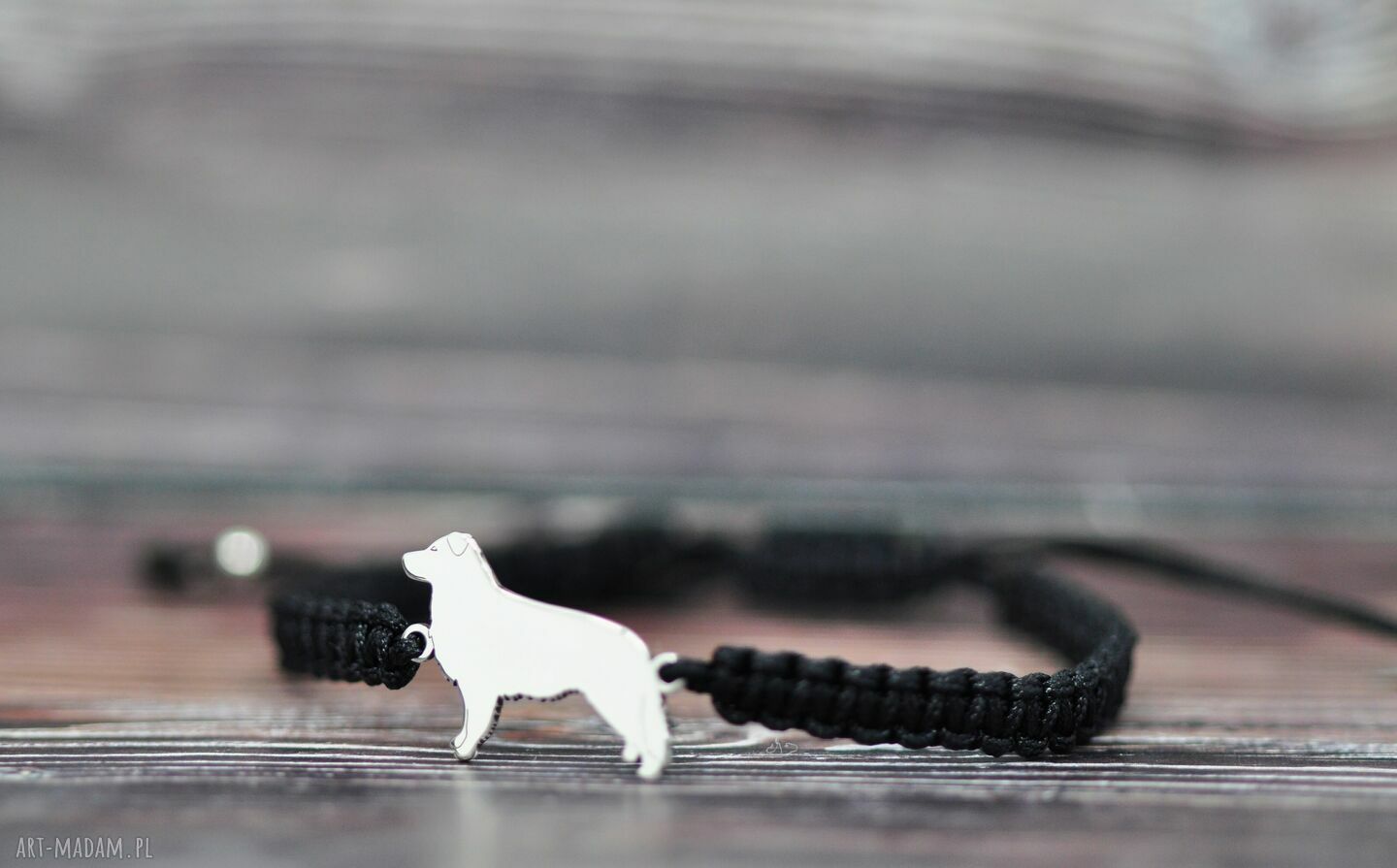 Border collie - bransoletka z psem, srebro 925