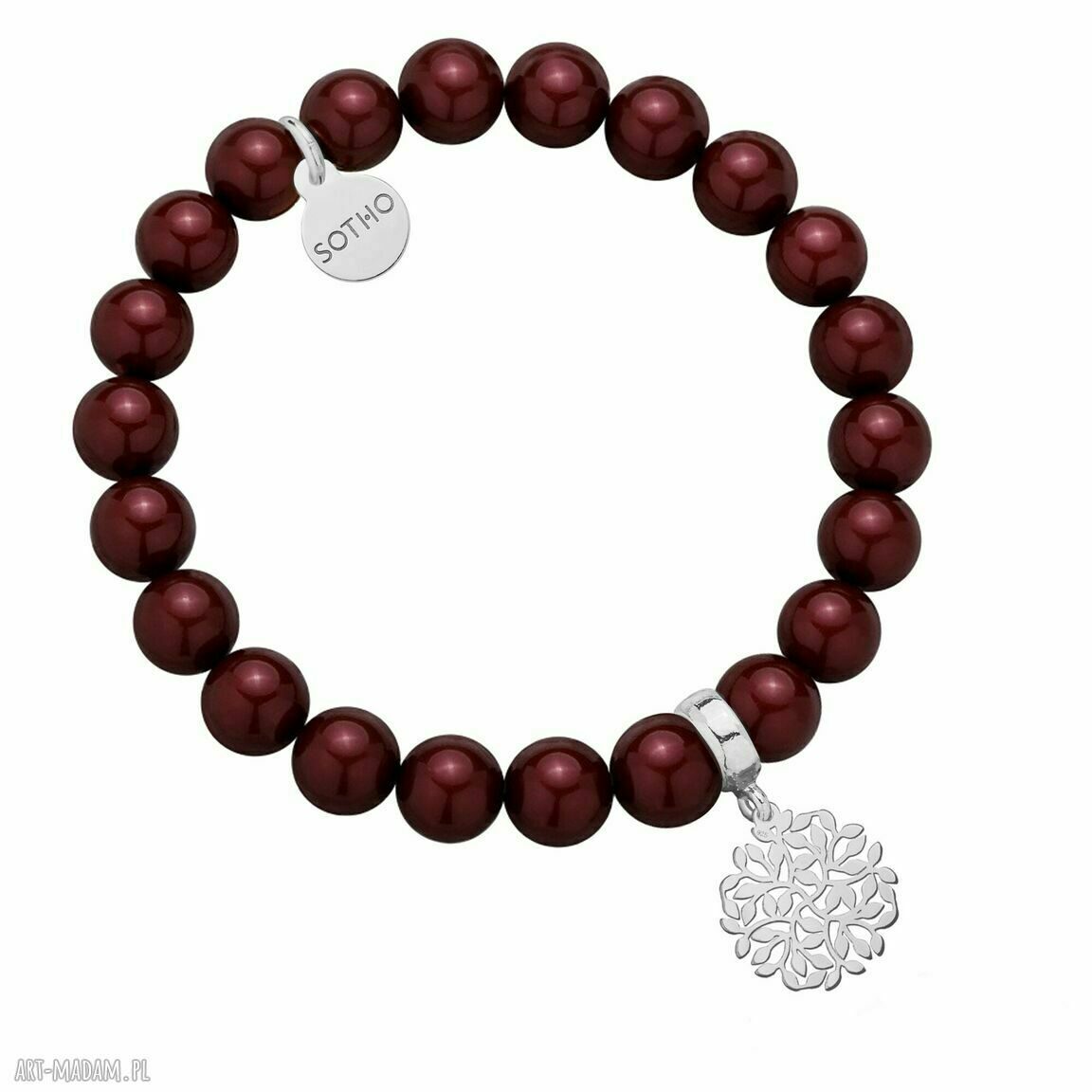 Bordowa bransoletka zgodnie ustaleniami bordo perły sotho