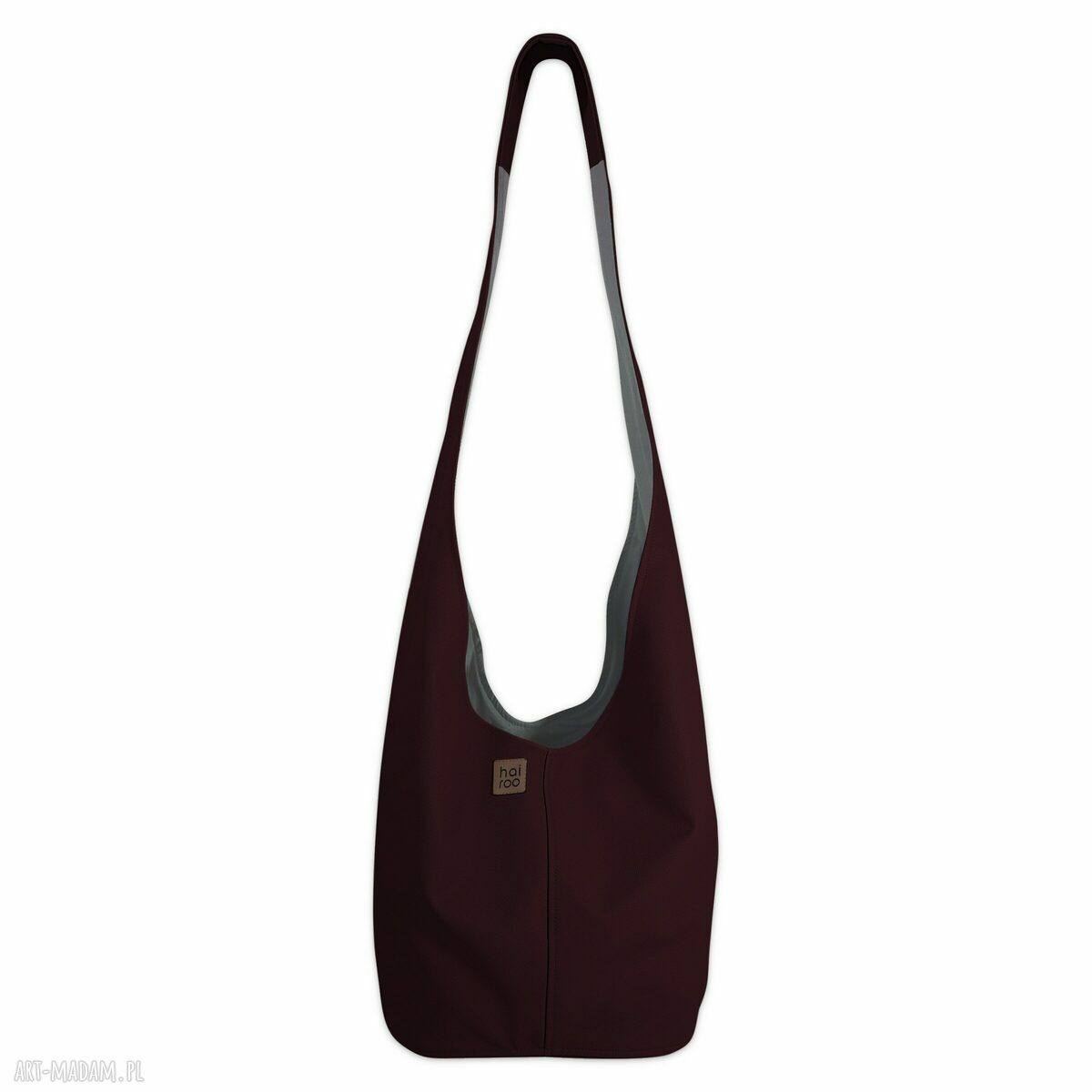Bordowa torba hobo w stylu boho - Long Boogi Bag do noszenia przez ramię