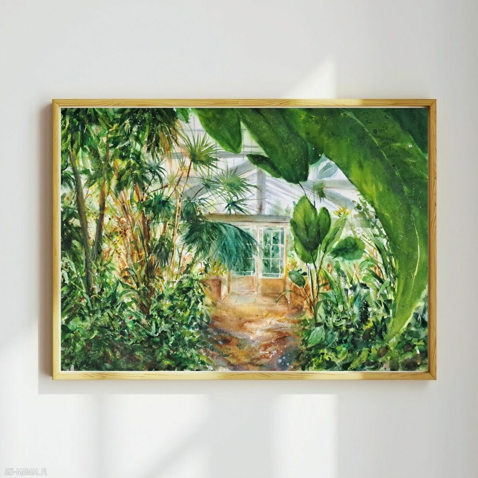 Botaniczna szklarnia - oryginalna akwarela 43x61 cm