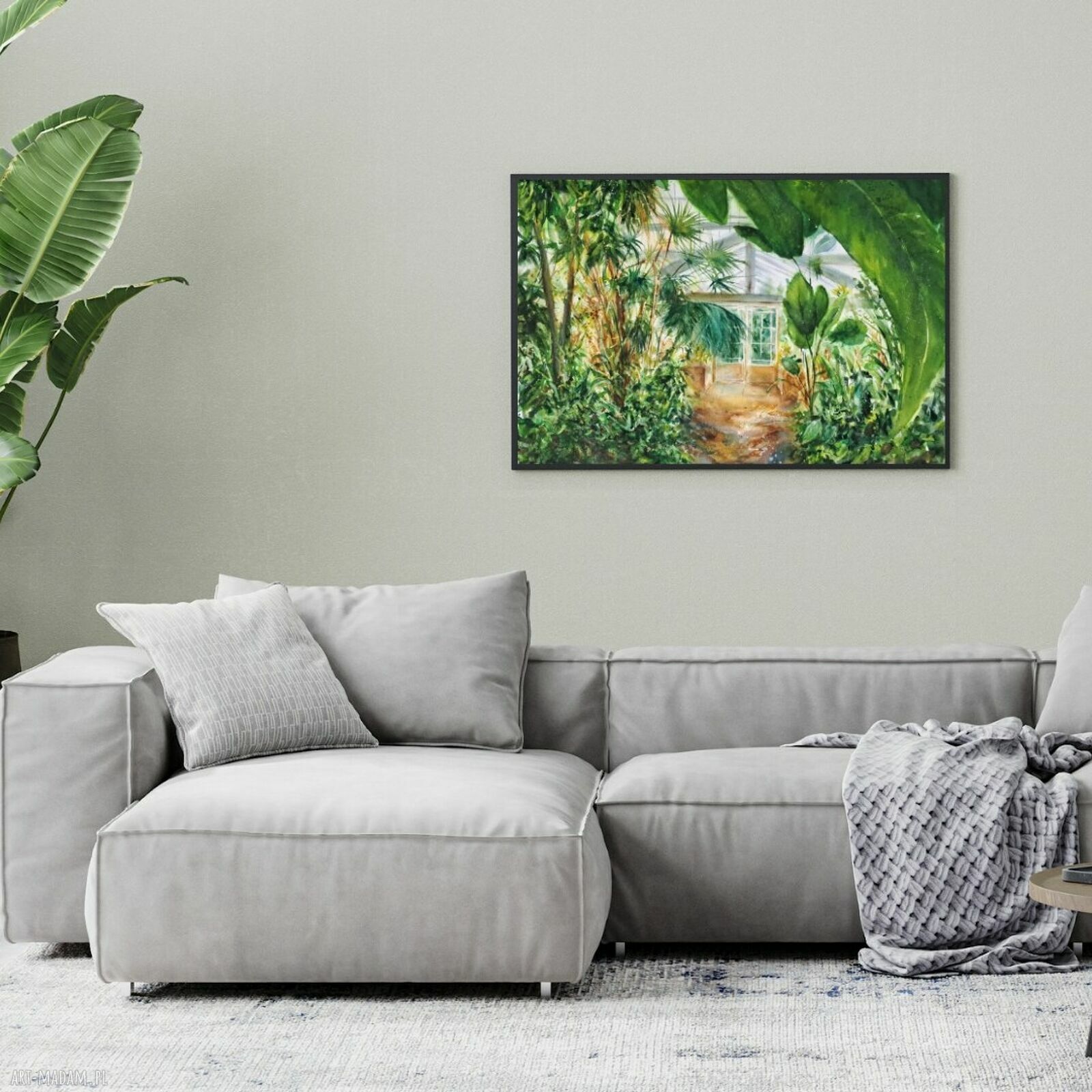 Botaniczna szklarnia - oryginalna akwarela 43x61 cm