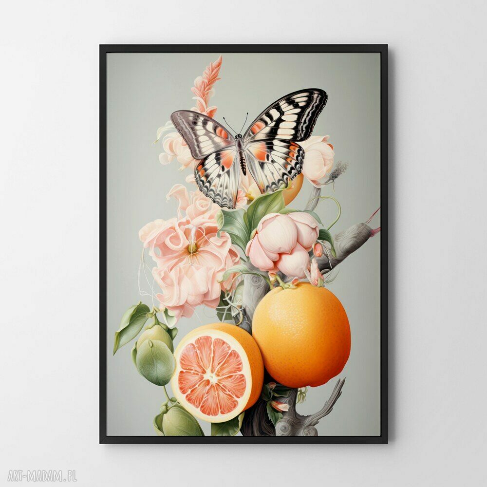Plakat botaniczny kolaż 40x50 cm do salonu - modne wnętrza