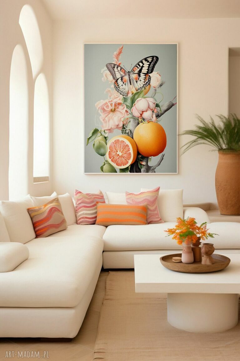 Plakat botaniczny kolaż 40x50 cm do salonu - modne wnętrza
