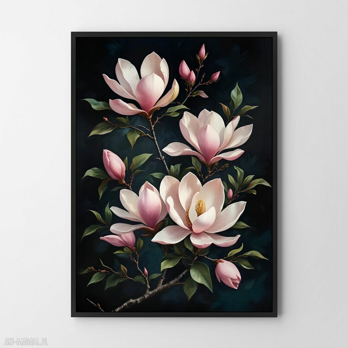 Plakat botaniczny Magnolia 61x91 cm - kobieca dekoracja do sypialni i salonu