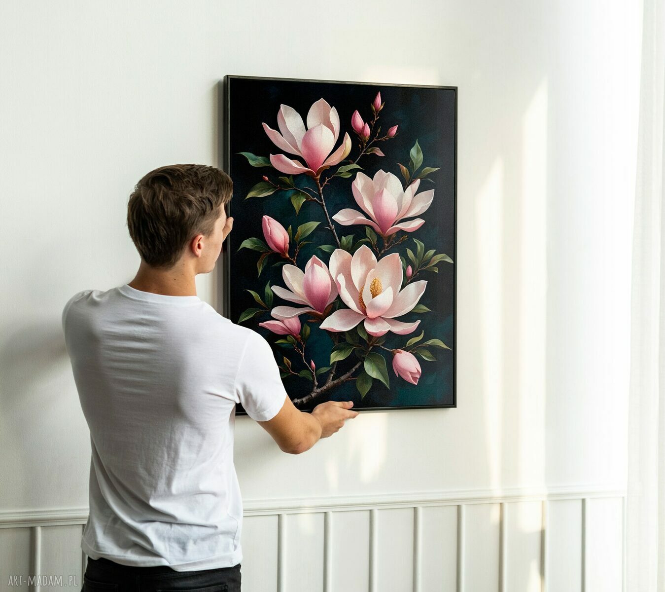 Plakat botaniczny Magnolia kobiecy 50x70 cm - Hogstudio