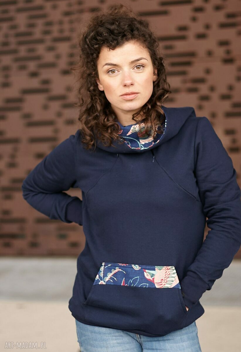 Botanika II bluza do karmienia z kapturem, hoodie kangurka