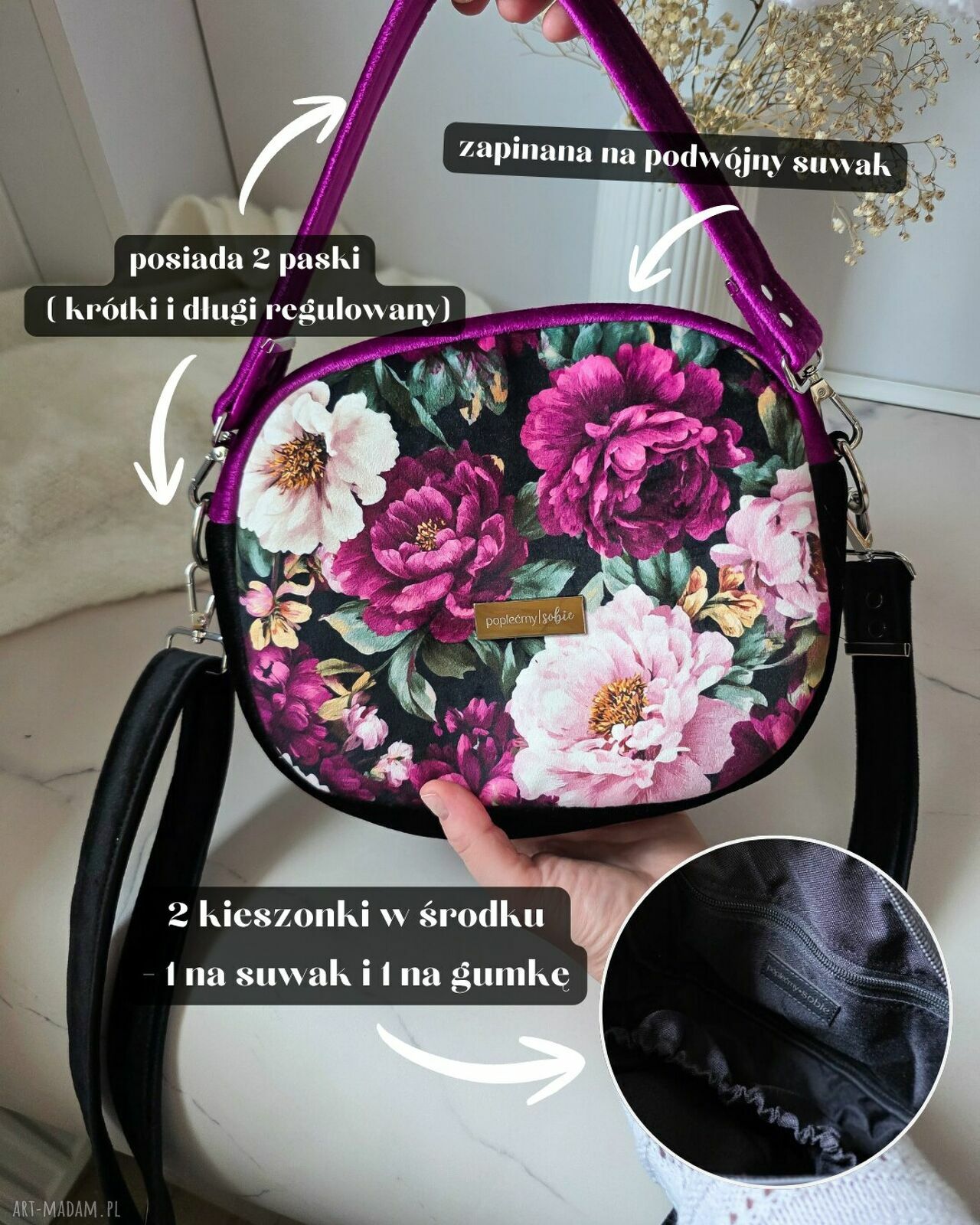 Ręcznie robiona torebka damska na co dzień