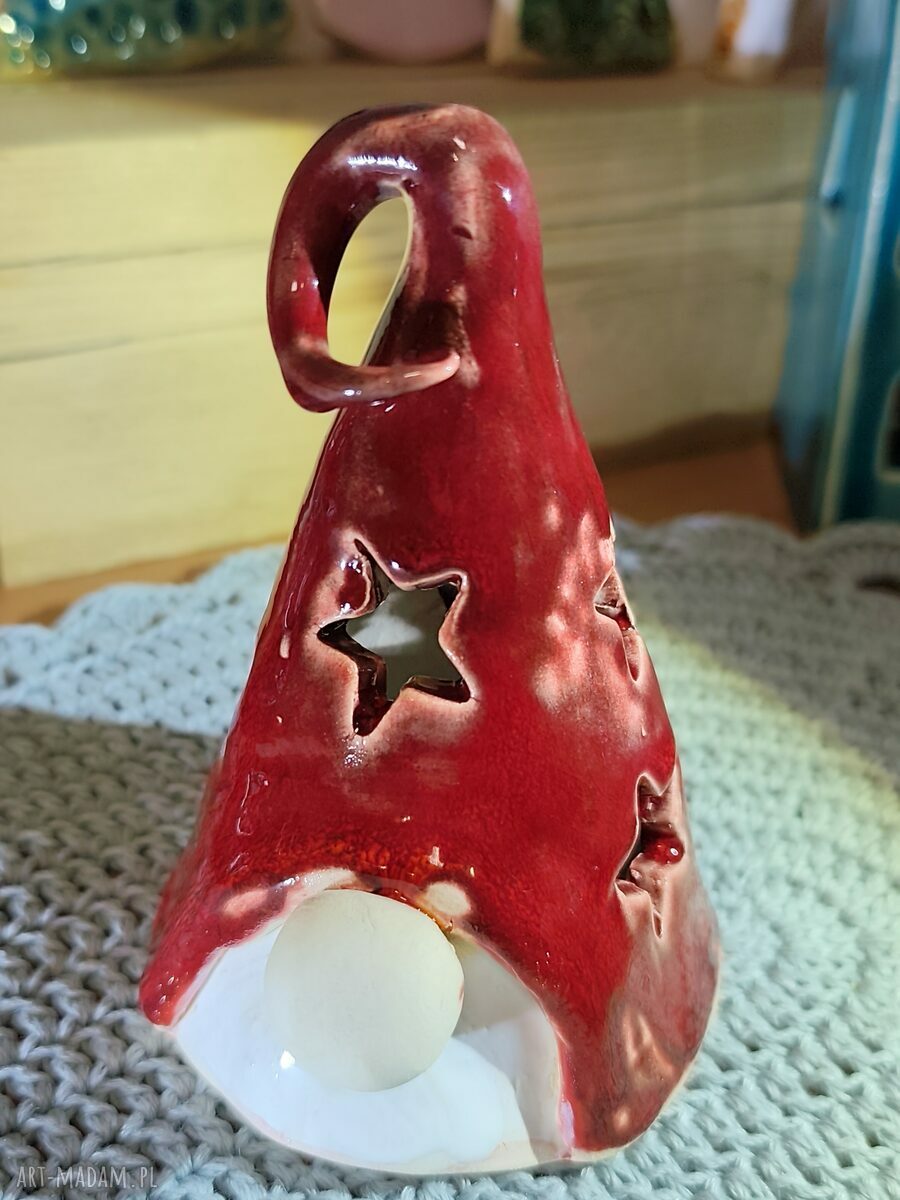 Bożonarodzeniowy krasnal ceramiczny - lampion 14 cm "Wolna Chwila"