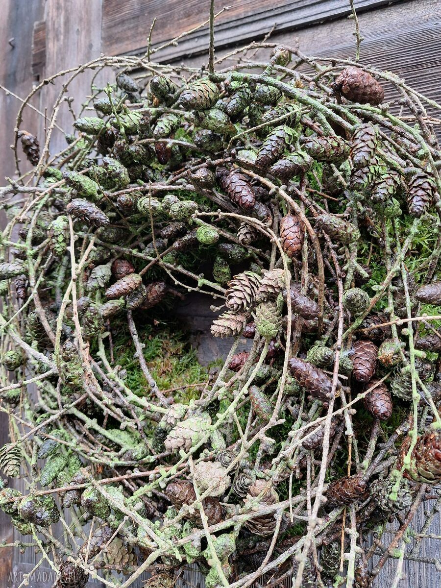 Bożonarodzeniowy wianek na drzwi - naturalna dekoracja 60 cm