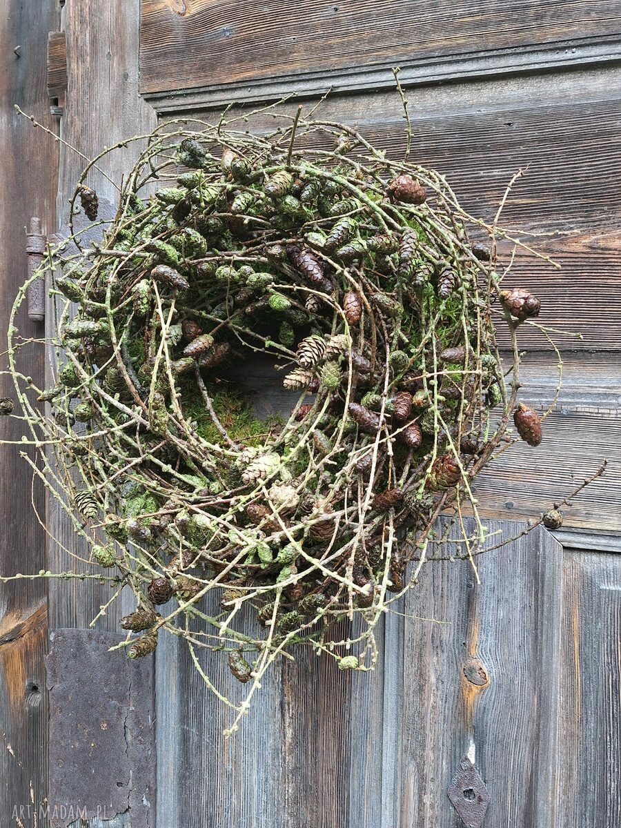 Bożonarodzeniowy wianek na drzwi - naturalna dekoracja 60 cm