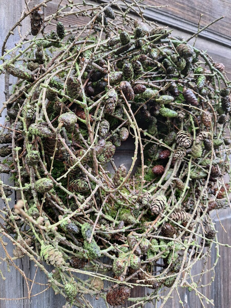 Bożonarodzeniowy wianek na drzwi - naturalna dekoracja 60 cm
