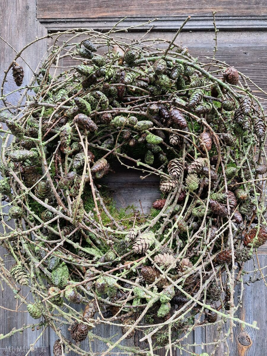 Bożonarodzeniowy wianek na drzwi - naturalna dekoracja 60 cm