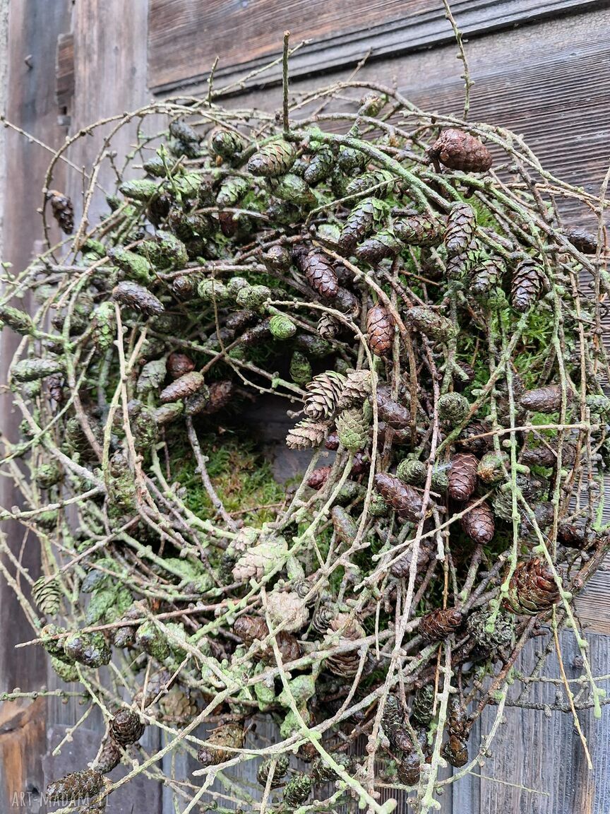 Bożonarodzeniowy wianek na drzwi - naturalna dekoracja 60 cm