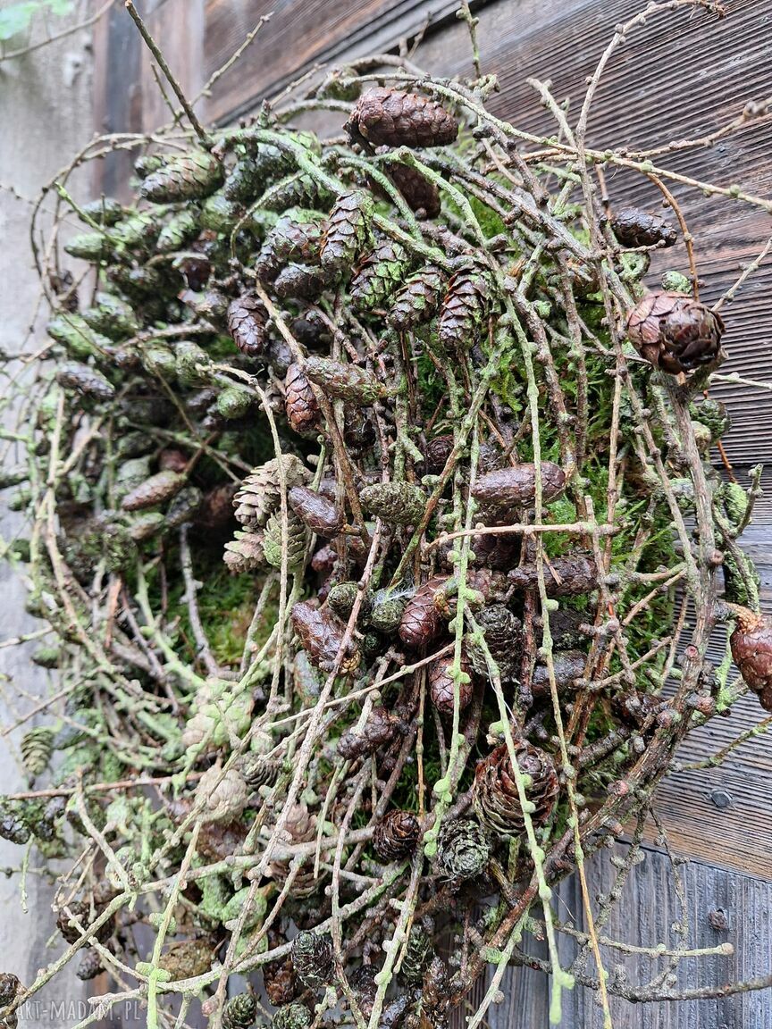 Bożonarodzeniowy wianek na drzwi - naturalna dekoracja 60 cm