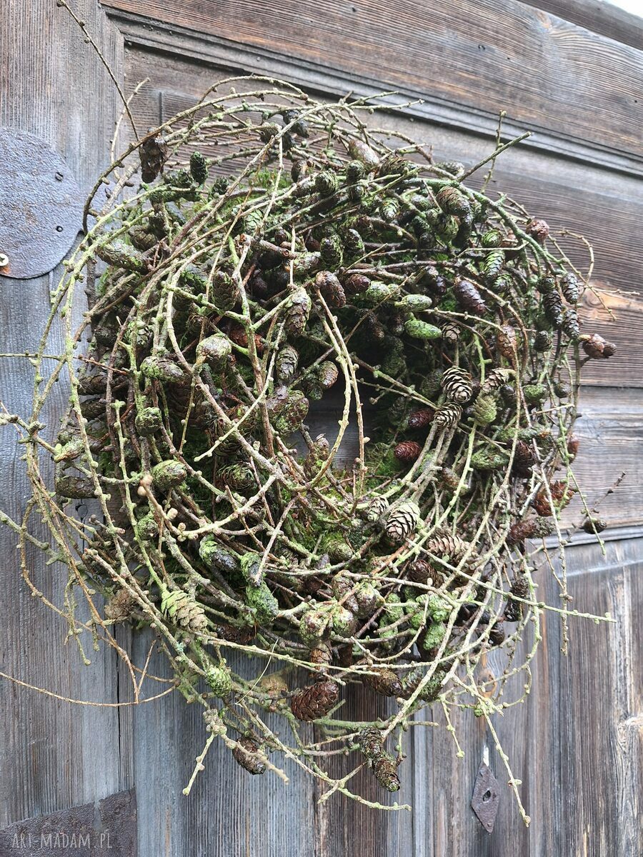 Bożonarodzeniowy wianek na drzwi - naturalna dekoracja 60 cm