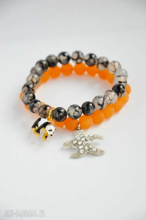 Bracelet by SIS: charmsa panda w agacie