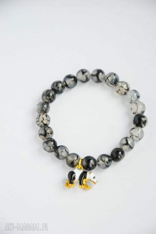 Bracelet by SIS: charmsa panda w agacie
