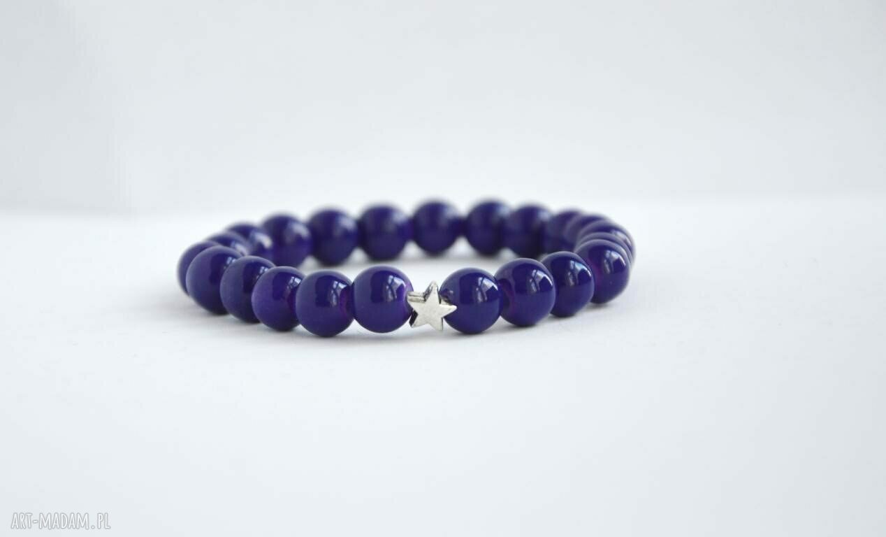 Bracelet by SIS: srebrna gwiazdka w granatowych koralach