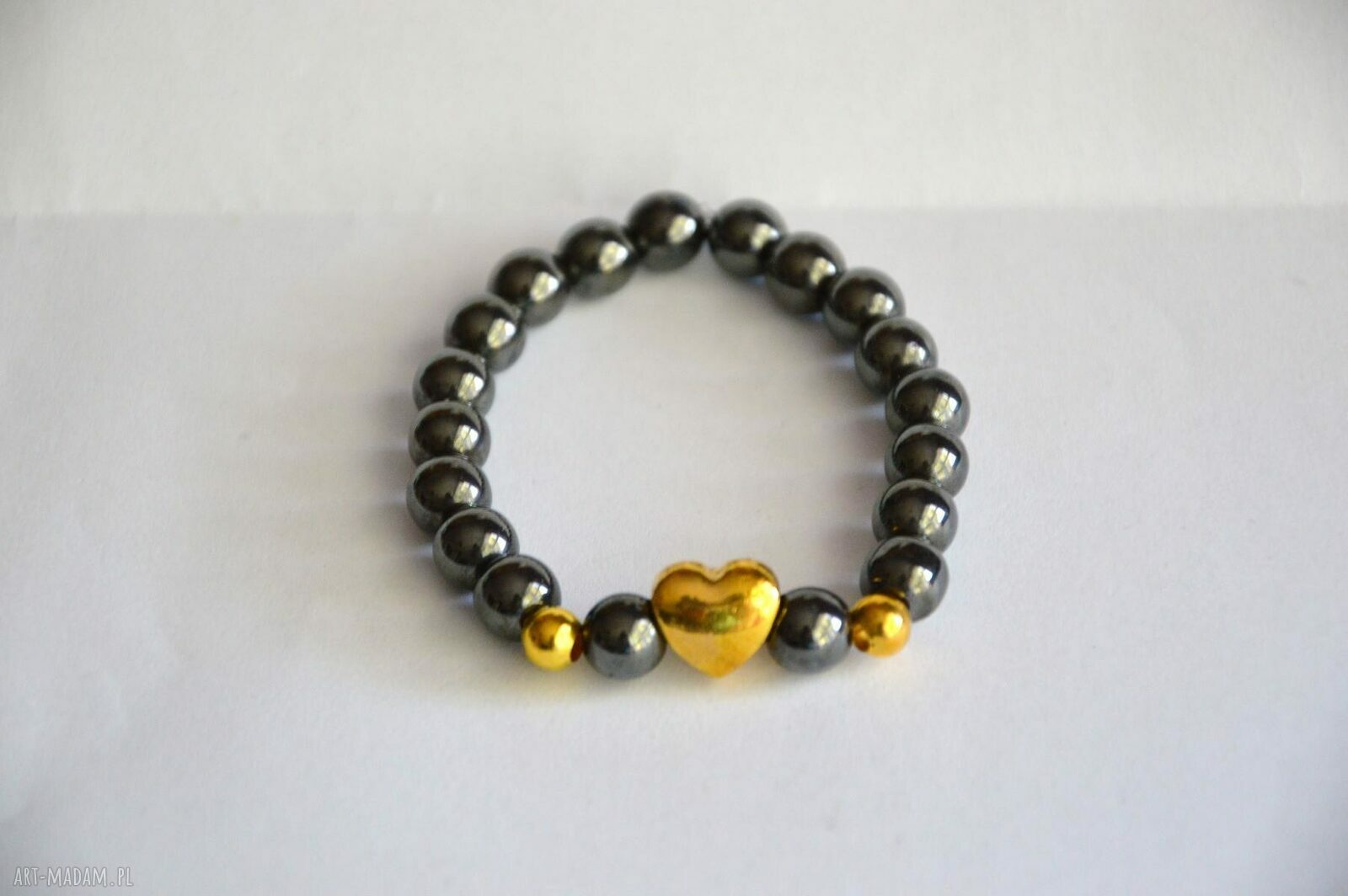 Bracelet by SIS: elegancka bransoletka z kamieni ze złotym sercem