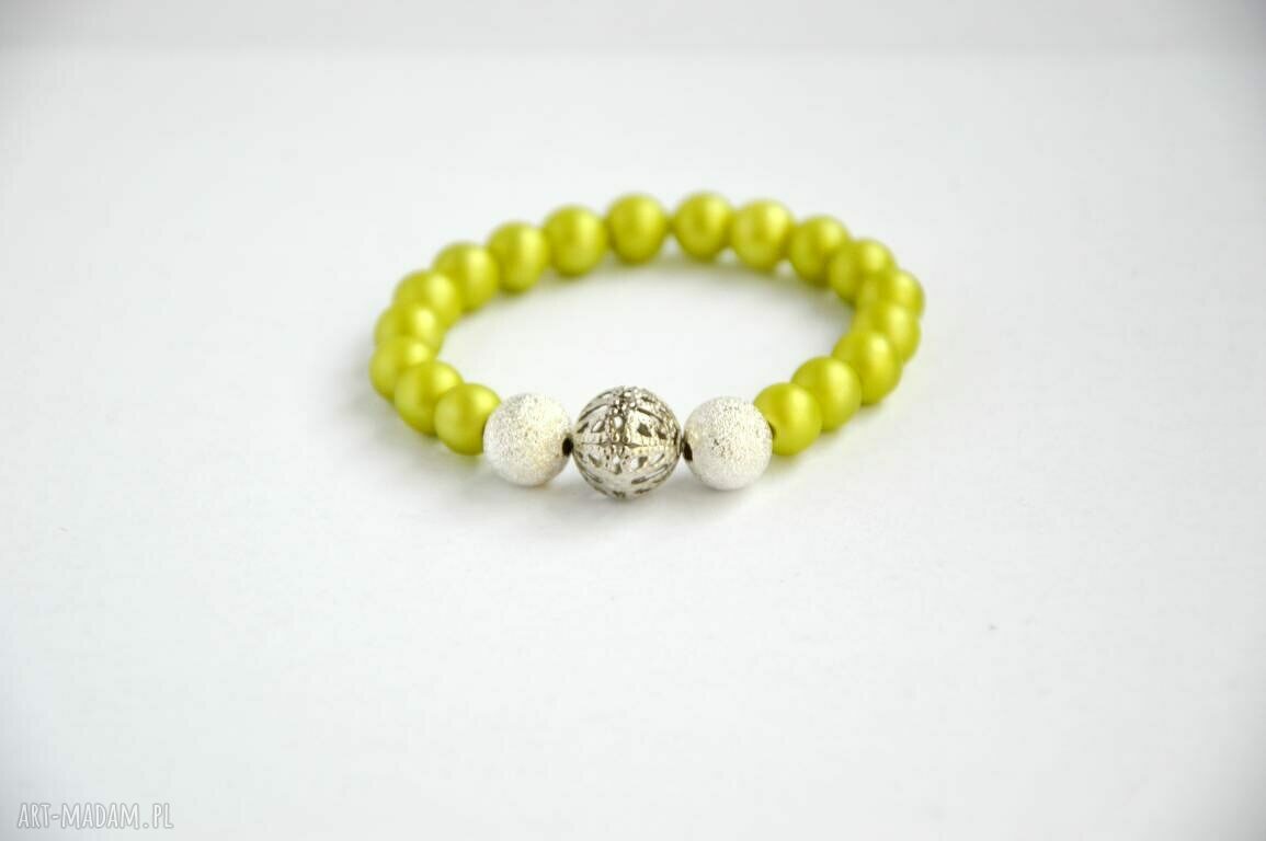 Bracelet by SIS: limonkowe korale