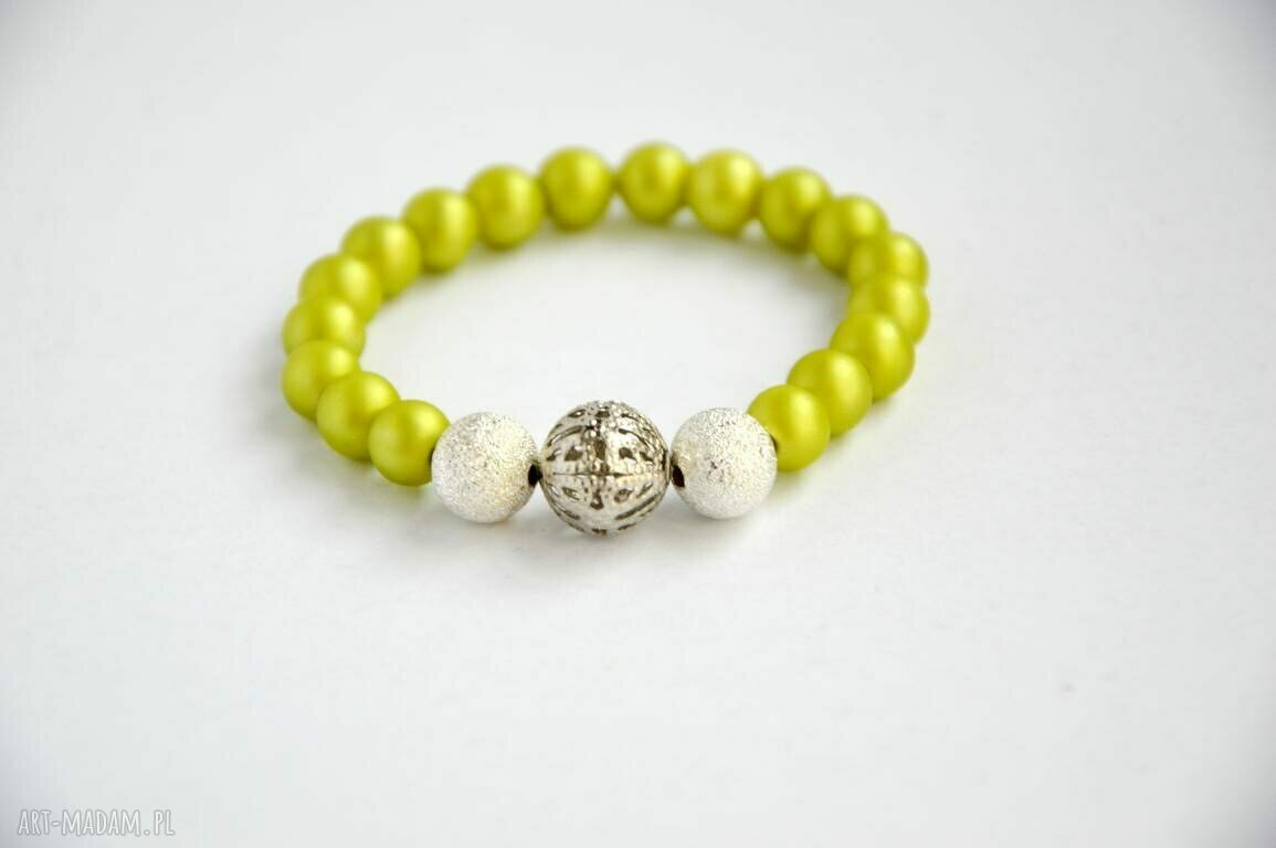 Bracelet by SIS: limonkowe korale